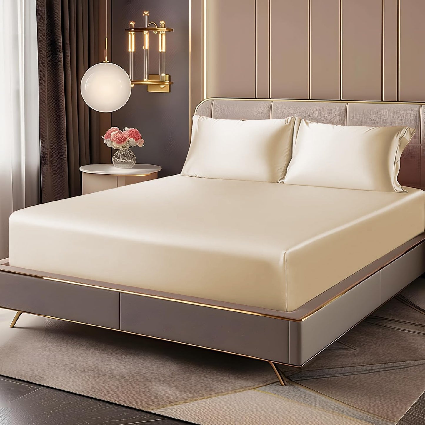 Luxury Satin Fitted Bedsheet – King Size | San Marino Living