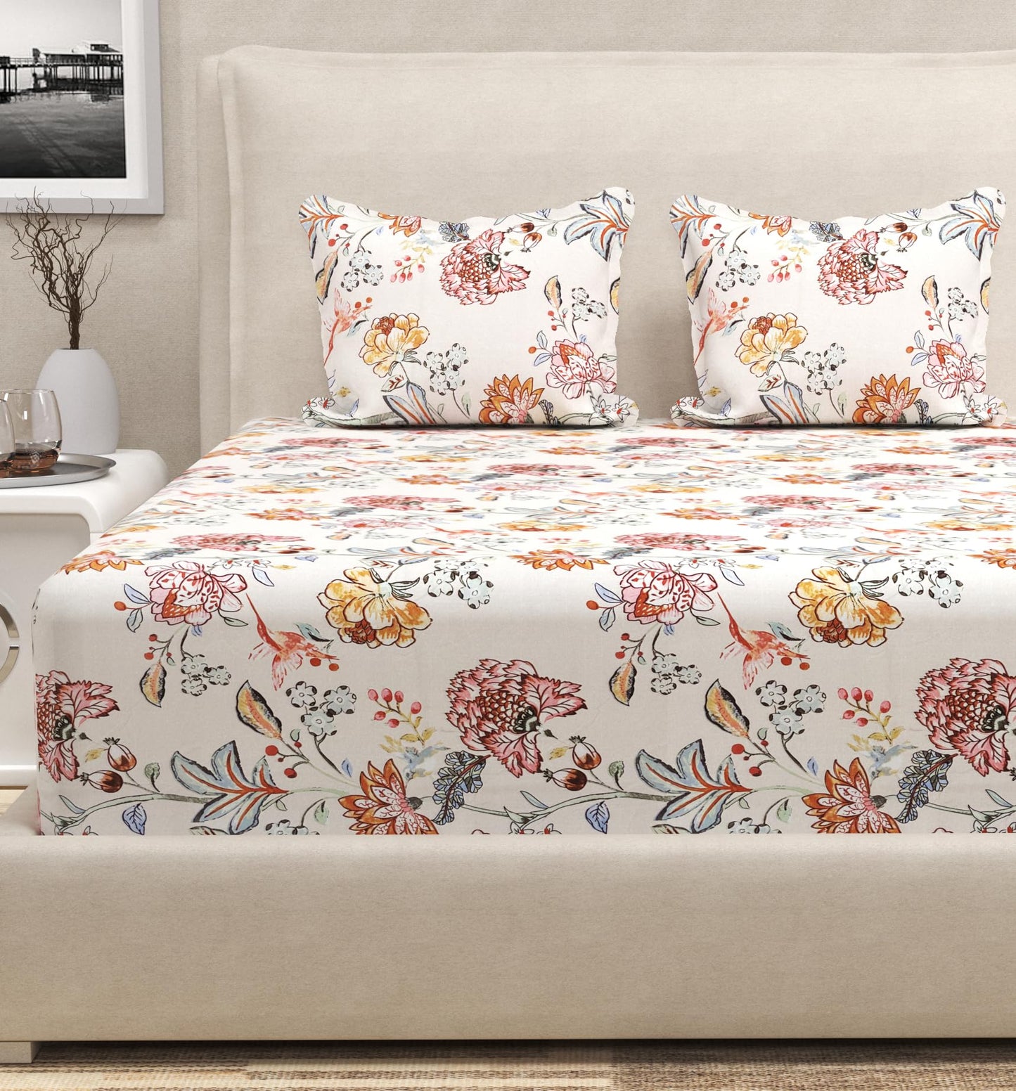 Luxury Microfiber Fitted Bedsheet – King Cream | San Marino Living