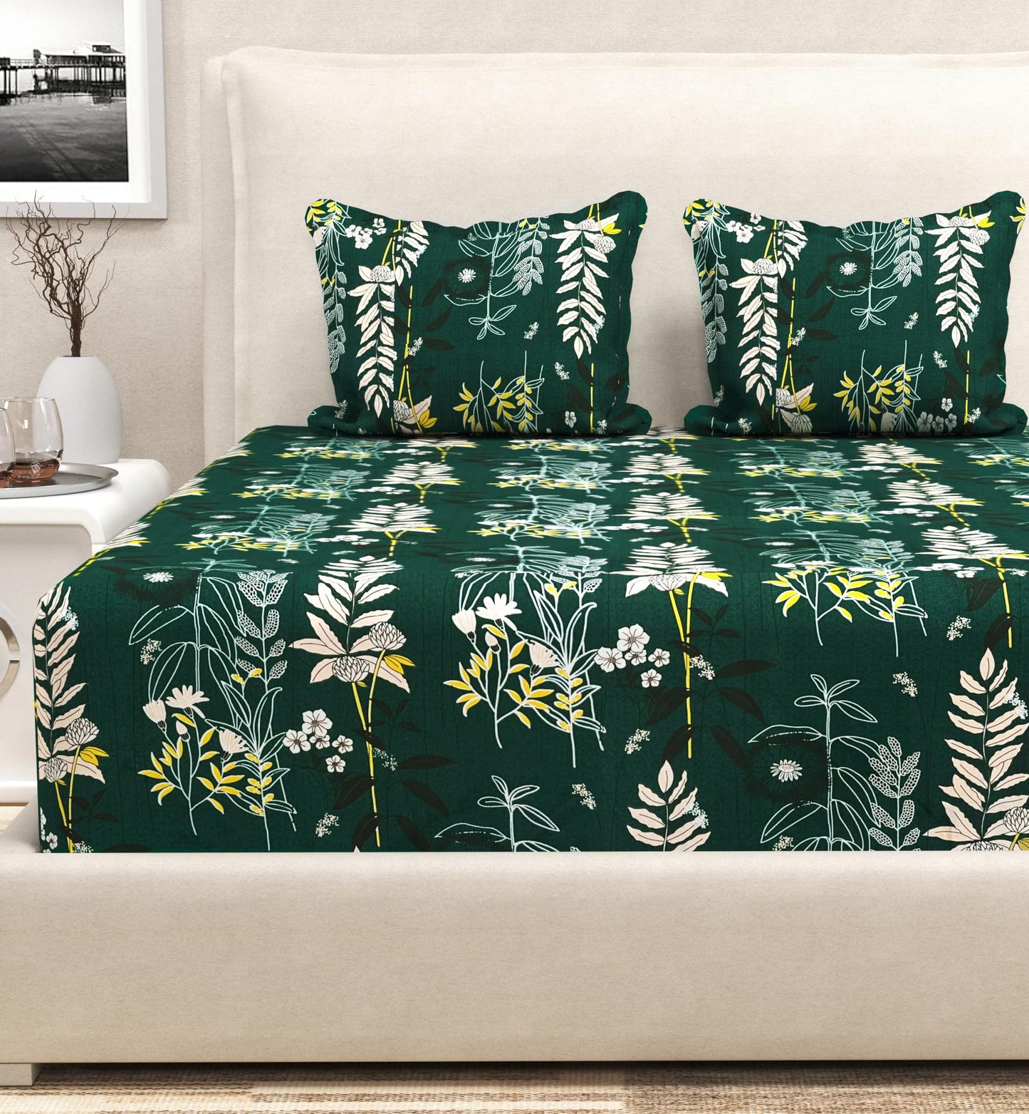 Luxury Microfiber Fitted Bedsheet – King Green | San Marino Living
