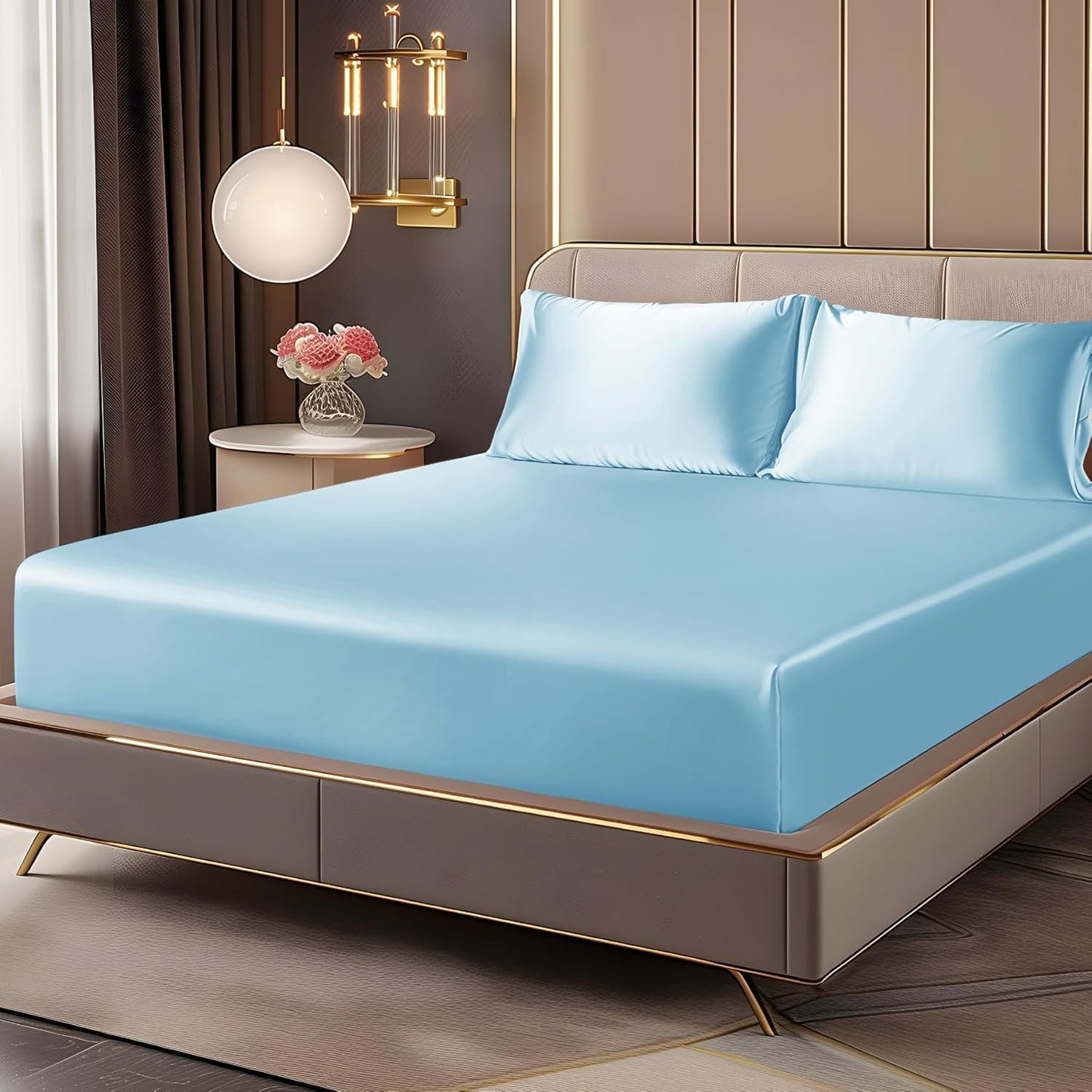 Luxury Satin Fitted Bedsheet – King Size | San Marino Living