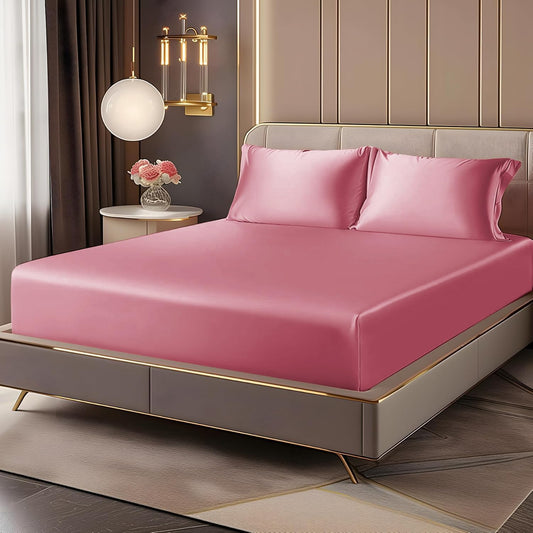 Luxury Satin Fitted Bedsheet – King Size | San Marino Living