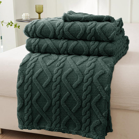 SANMARINO Luxury Coral Flannel Blanket for Single Bed  Ultra-Soft & Plush, 400 GSM, Premium AC Comforter for All Season 152x228 cm, Green