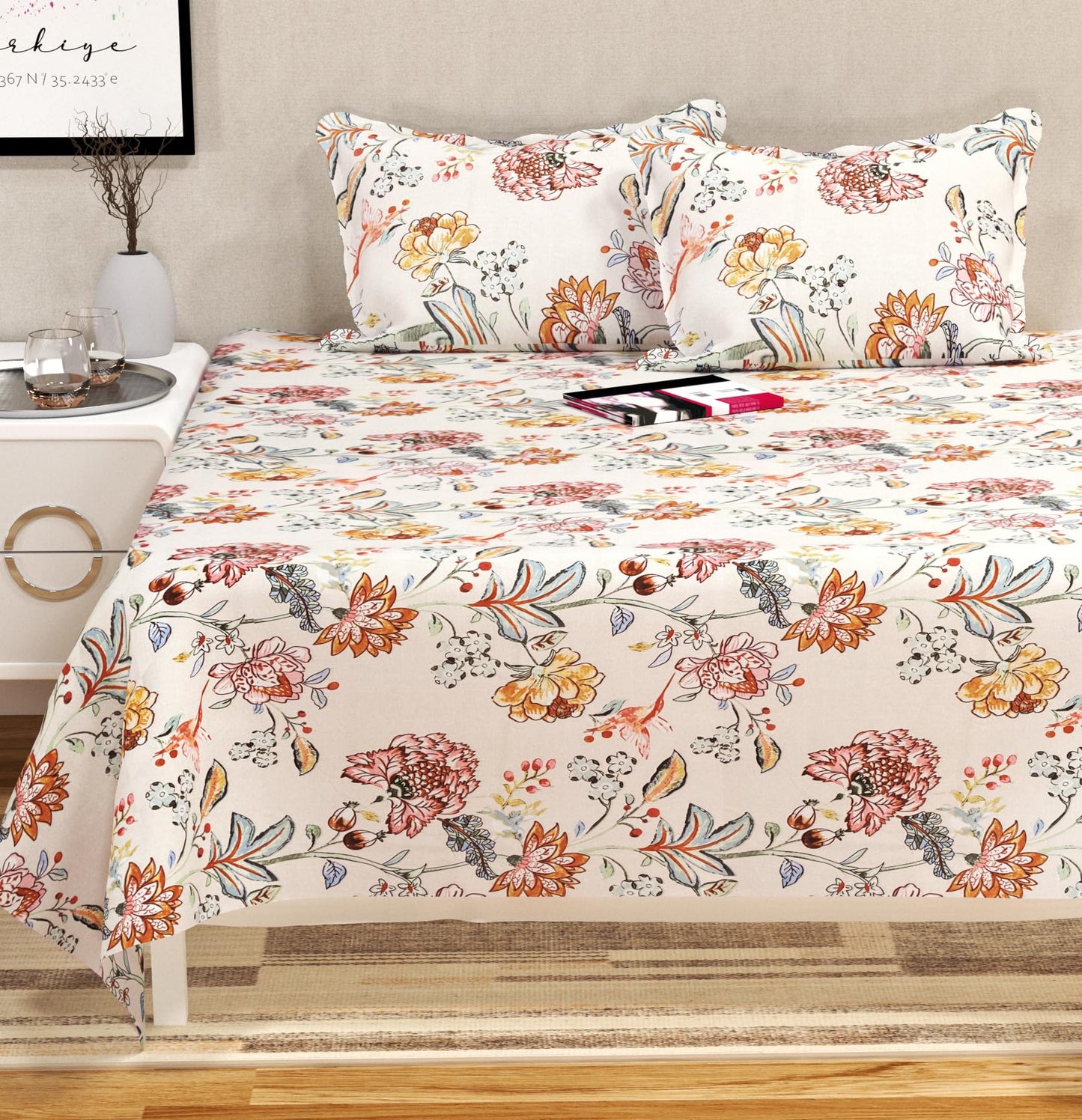 Breeze Cotton Flat Bedsheet – Double Bed Butter Cream | San Marino Living