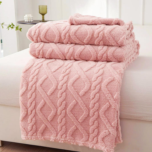 SANMARINO Luxury Coral Flannel Blanket for Single Bed  Ultra-Soft & Plush, 400 GSM, Premium AC Comforter for All Season 152x228 cm, Pink