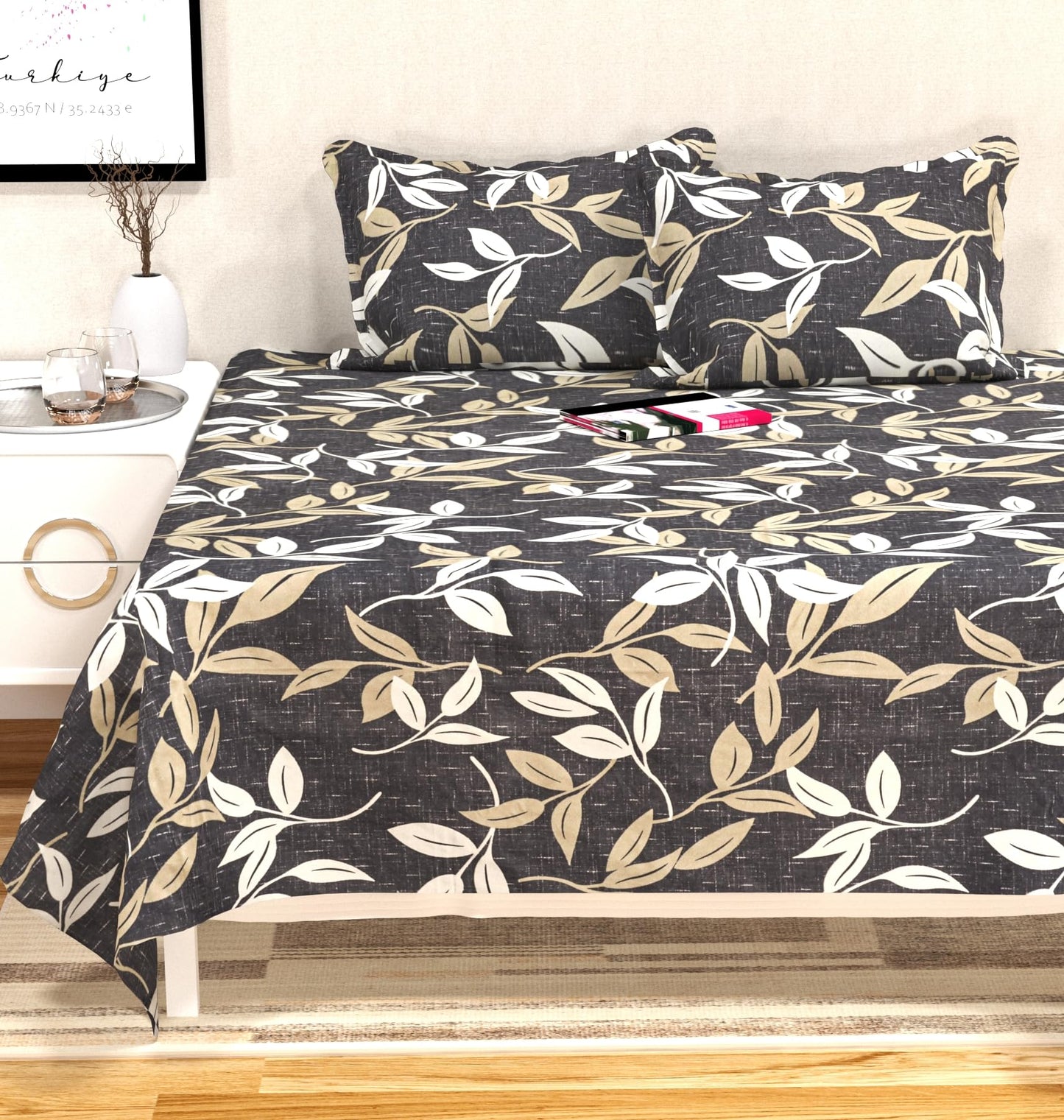 Breeze Cotton Flat Bedsheet – Double Bed Charcoal Grey | San Marino Living