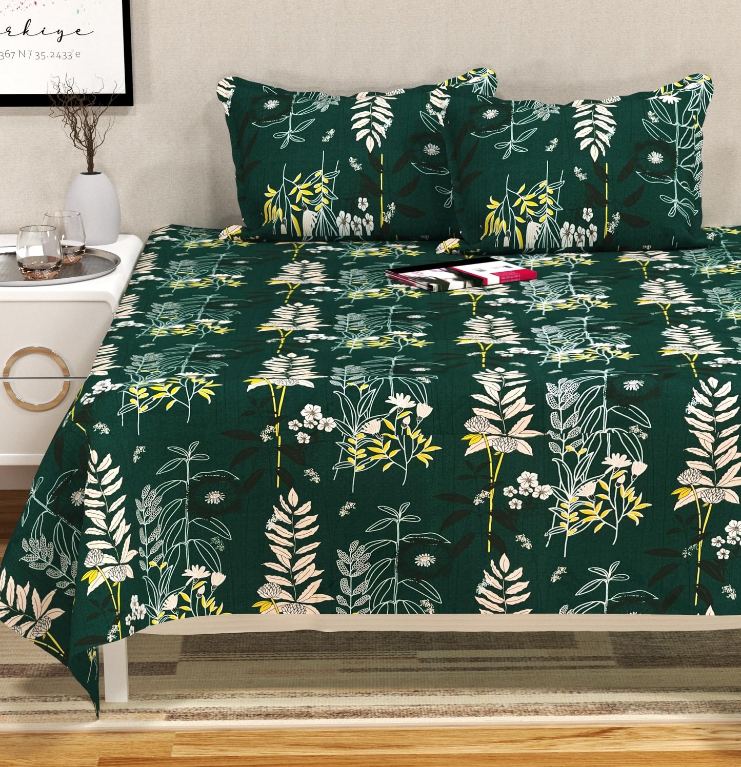 Breeze Cotton Flat Bedsheet – Double Bed Fun Green | San Marino Living