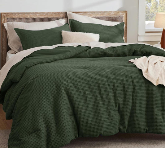 SANMARINO Luxury Waffle Weave Double Bed Comforter – Green
